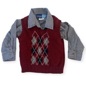 Great guy button down with sweater vest